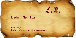 Lehr Martin névjegykártya